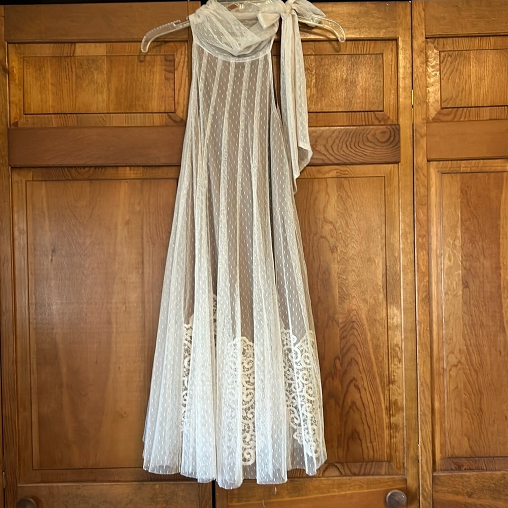 Rye Cream lace overlay party dress